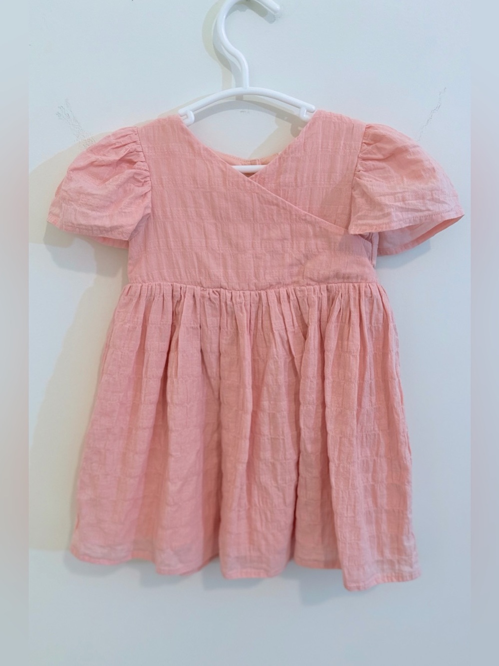 *NWT* H&M Baby Girl Wrap over Cotton Dress- Light Pink, Size: 9-12M
